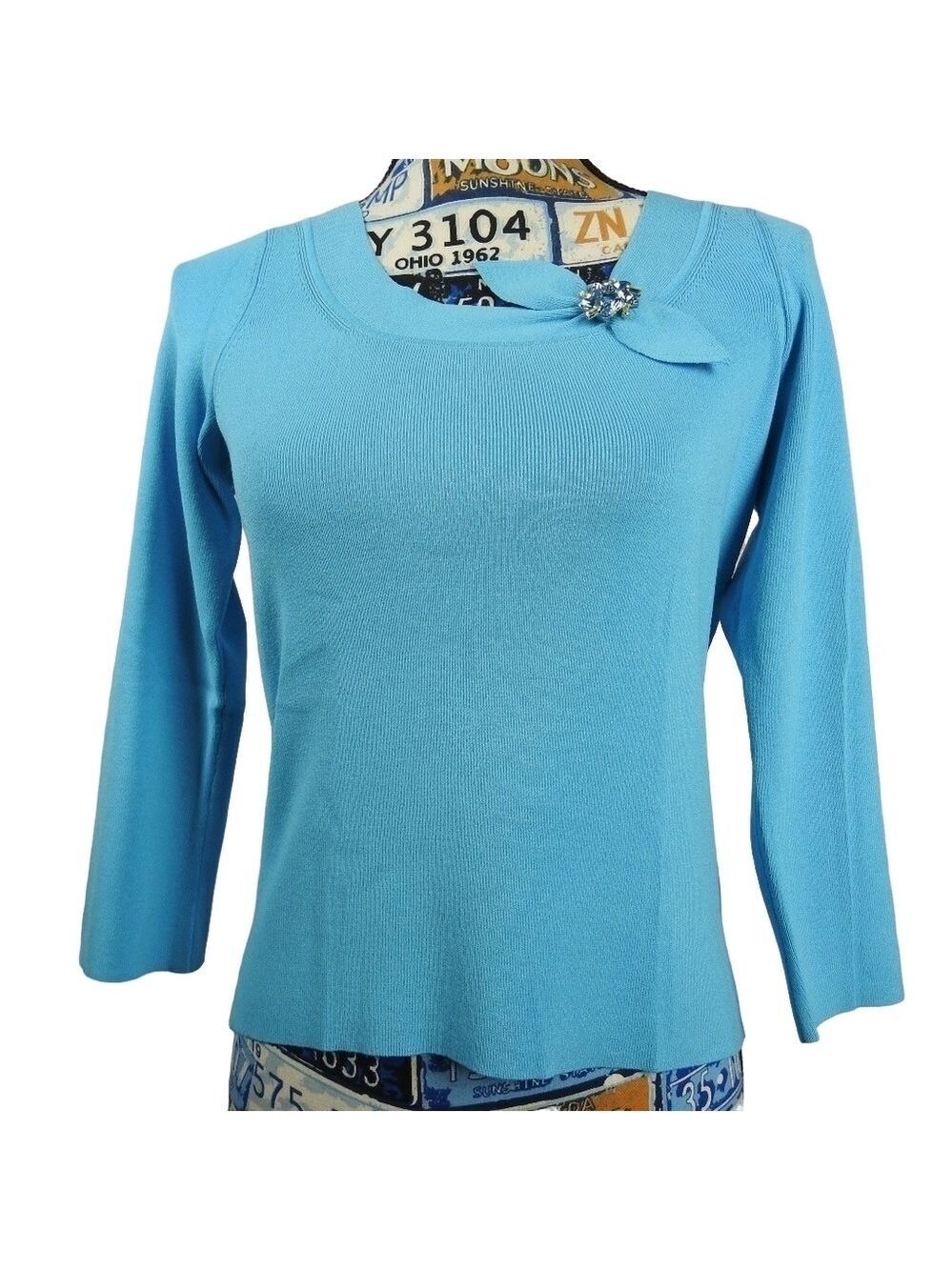 SIGRID Olsen Blue Long Sleeve Top Small NWT
